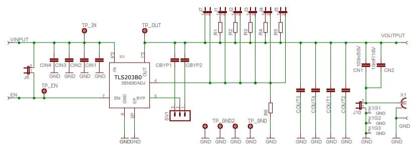 Schaltplan - Infineon Technologies TLS203B0LDV Demonstrationsboard